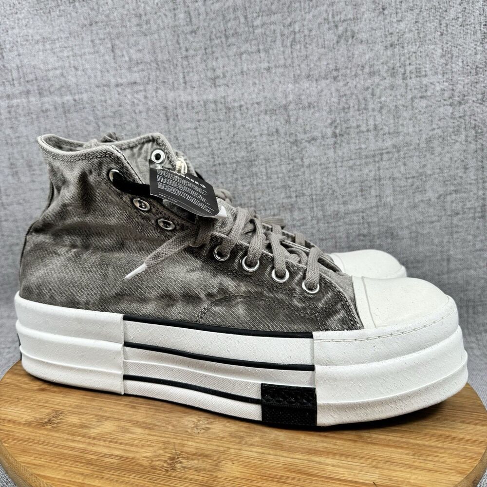 Converse x Rick Owens DRKSHDW TURBODRK Chuck 70 Hi Gray Egret Mens 11 NWT